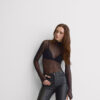 Bodysuit med høj krave i tyl Bodysuit med høj krave i tyl