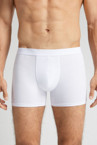 Bomuldsboxershorts med synlig elastik