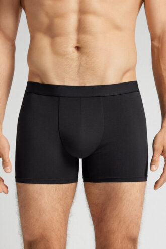 Bomuldsboxershorts med synlig elastik