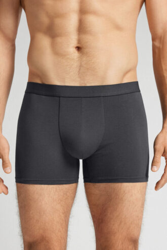 Bomuldsboxershorts med synlig elastik