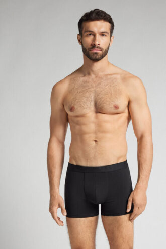 Bomuldsboxershorts med synlig elastik