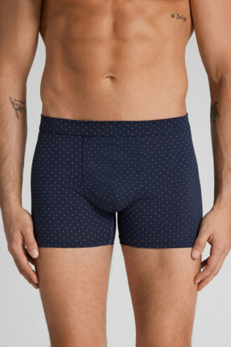 Boxershorts i merceriseret bomuld med prikkemønster