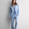 Chambray Ni lang pyjamas i bomuld og modal