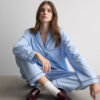 Chambray Ni lang pyjamas i bomuld og modal