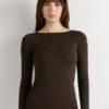 Crewneck-top i modal light med cashmere lame Crewneck-top i modal light med cashmere lame