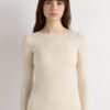 Crewneck-top i modal light med cashmere lame Crewneck-top i modal light med cashmere lame