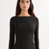 Crewneck-top i modal light med cashmere lame Crewneck-top i modal light med cashmere lame