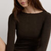 Crewneck-top i modal light med cashmere lame Crewneck-top i modal light med cashmere lame
