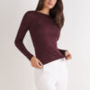 Crewneck-top i modal light med cashmere lame Crewneck-top i modal light med cashmere lame