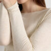 Crewneck-top i modal light med cashmere lame Crewneck-top i modal light med cashmere lame
