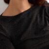 Crewneck-top i modal light med cashmere lame Crewneck-top i modal light med cashmere lame