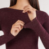 Crewneck-top i modal light med cashmere lame Crewneck-top i modal light med cashmere lame