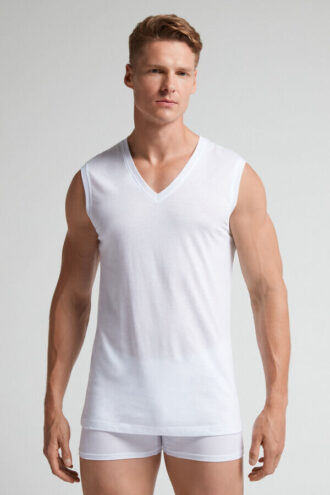 Ekstrafin superior bomuld V-hals tank top