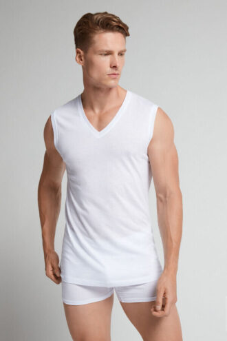 Ekstrafin superior bomuld V-hals tank top