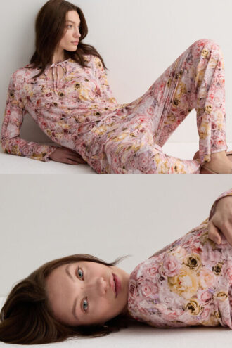 Fresh Bamboo lang pyjamas med blomsterprint