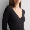 Fresh Bamboo langærmet bodysuit med dyb V-udskæring Fresh Bamboo langærmet bodysuit med dyb V-udskæring