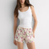 Korte shorts i silke med Pretty Flowers-print