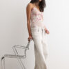 Lace Bodysuit i tyl og blonder med Pretty Flowers-print Lace Bodysuit i tyl og blonder med Pretty Flowers-print