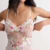 Lace Bodysuit i tyl og blonder med Pretty Flowers-print Lace Bodysuit i tyl og blonder med Pretty Flowers-print