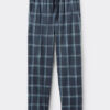 Lang bukser i denim med ternet mønster Lang bukser i denim med ternet mønster