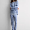 Lang pyjamas med blondekant i modal Lang pyjamas med blondekant i modal