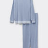 Lang pyjamas med blondekant i modal Lang pyjamas med blondekant i modal