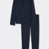 Lang pyjamas med knapper foran i super bomuld Lang pyjamas med knapper foran i super bomuld