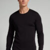 Langærmet bluse med rund hals i merinould Langærmet bluse med rund hals i merinould