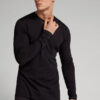 Langærmet bluse med rund hals i merinould Langærmet bluse med rund hals i merinould