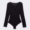 Langærmet bodysuit i ultralet modal med kashmir og blonder