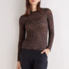 Langærmet top med leopardprint i ultralet modal med kashmir Langærmet top med leopardprint i ultralet modal med kashmir