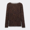 Langærmet top med leopardprint i ultralet modal med kashmir Langærmet top med leopardprint i ultralet modal med kashmir