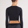 Langærmet wrap-top i ultralet modal med kashmir Langærmet wrap-top i ultralet modal med kashmir
