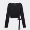 Langærmet wrap-top i ultralet modal med kashmir Langærmet wrap-top i ultralet modal med kashmir
