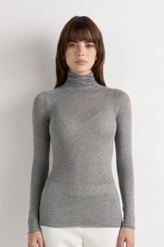 Modal Cashmere Ultralet Top med høj halsudskæring