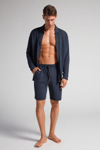 Modal- og silke-piqué-shorts