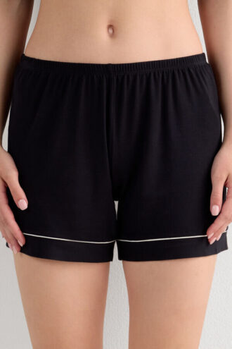 Modal shorts med kontrastkant