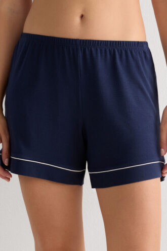 Modal shorts med kontrastkant