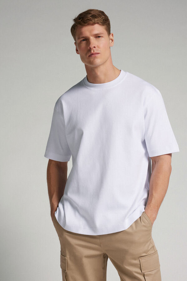 Oversized T-shirt i bomuldsinterlock Oversized T-shirt i bomuldsinterlock