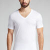 Premium merceriseret bomulds-T-shirt med V-hals