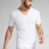 Premium merceriseret bomulds-T-shirt med V-hals