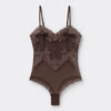 Pretty Flowers Lace Bodysuit i tyl og blonder Pretty Flowers Lace Bodysuit i tyl og blonder