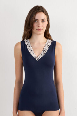 Pretty Flowers Modal og blonder Tanktop