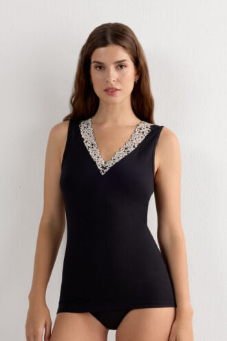 Pretty Flowers modal- og blonder-tanktop med blomster