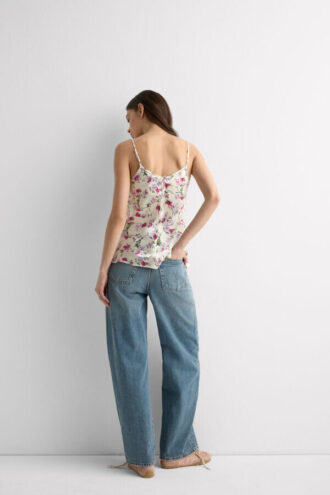 Pretty Flowers silketop med blomsterprint