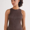 Ribbet bomuldslamé-tanktop Ribbet bomuldslamé-tanktop
