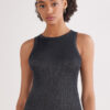 Ribbet bomuldslamé-tanktop Ribbet bomuldslamé-tanktop