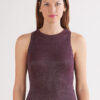 Ribbet bomuldslamé-tanktop Ribbet bomuldslamé-tanktop
