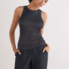 Ribbet bomuldslamé-tanktop Ribbet bomuldslamé-tanktop