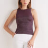 Ribbet bomuldslamé-tanktop Ribbet bomuldslamé-tanktop